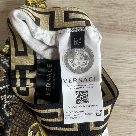YOUNG VERSACE BABY BAROCCO PRINT COTTON PANTS 3/6 MONTHS - Picture 4 of 4